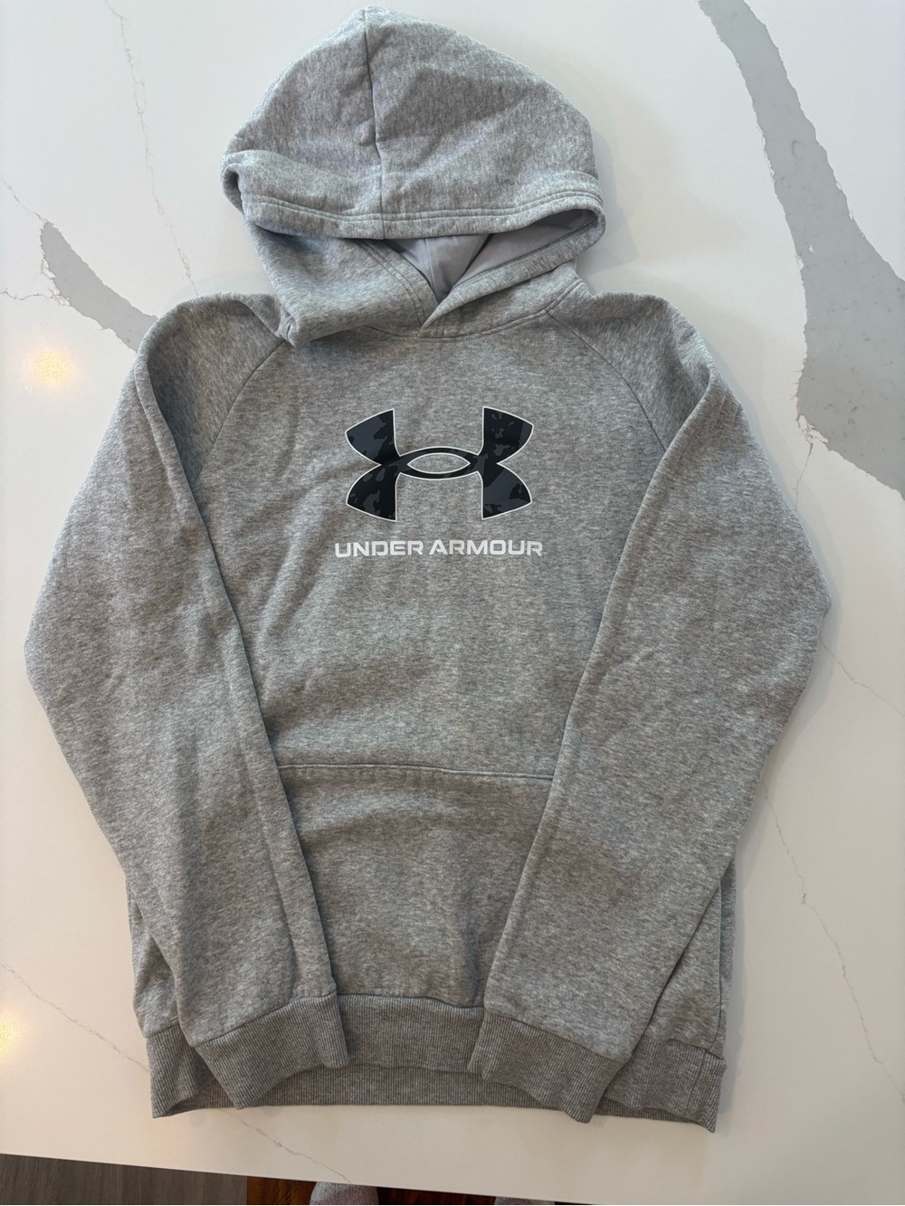 Under Armour Kids Gray W/ Black Logo Hoodie Sweatshirt
